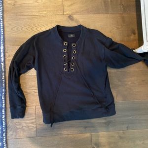 Mother lace up crew neck